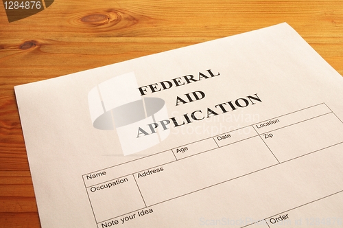 Image of federal aid application 