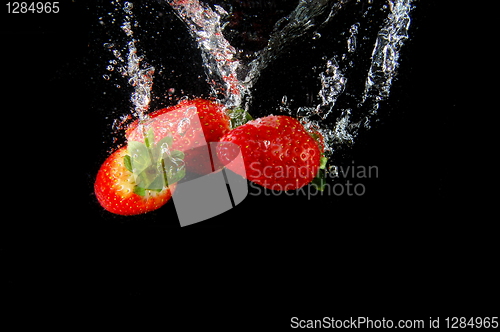 Image of strawberry in water