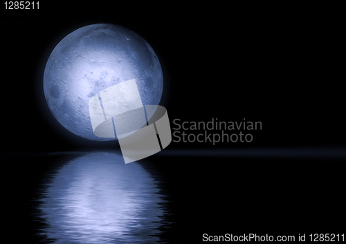 Image of Full moon reflected in water