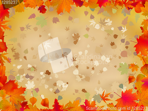 Image of Autumn leaves border for your text. EPS 8