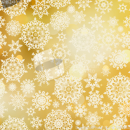 Image of Golden pattern with snowflakes. EPS 8