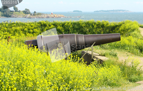 Image of Old Russian Cannon in Suomenlinna Sveaborg Helsinki Finland
