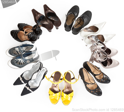 Image of stylish women's shoes are round