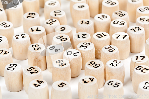 Image of wooden barrels with lotto numbers