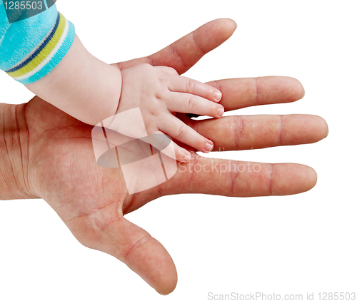 Image of hand man and baby