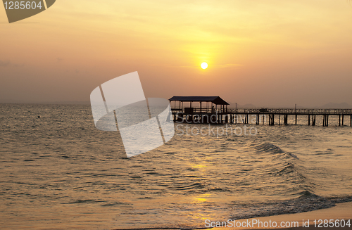 Image of Beautiful sunset on the beach