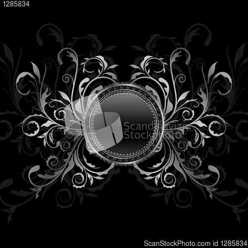 Image of aluminium background with ornamental medallion