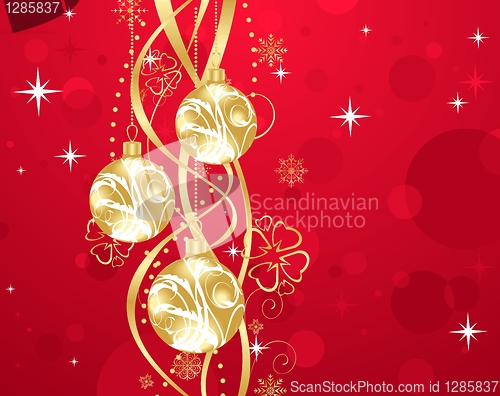 Image of Christmas background with set balls