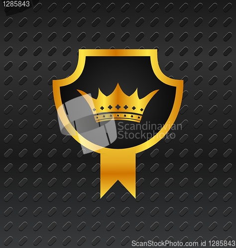 Image of heraldic shield on titanium background