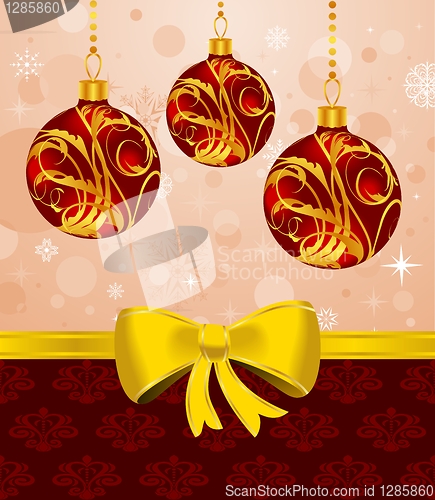 Image of Christmas card or background with set balls