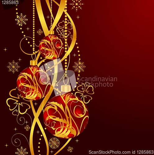 Image of Christmas background with set balls