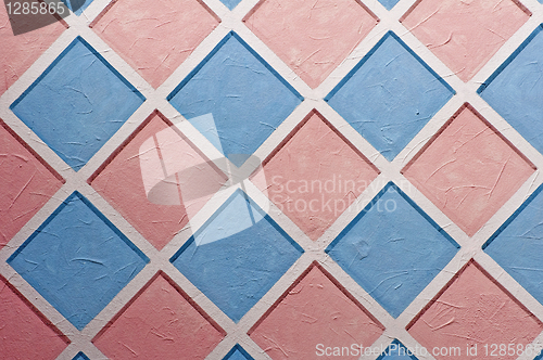 Image of Painted wall, diamond pattern.