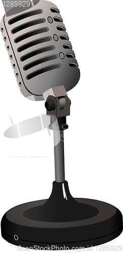 Image of Vintage Microphone image on white background. Vector illustratio