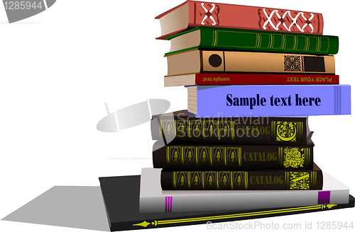 Image of Vector illustration of column books Back to school 