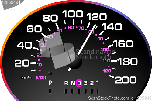 Image of Speedometer. Accelerating Dashboard. Vector illustrator