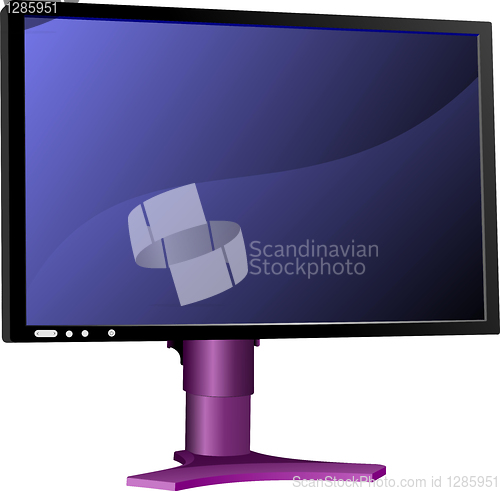 Image of Flat computer monitor. Display. Vector illustration
