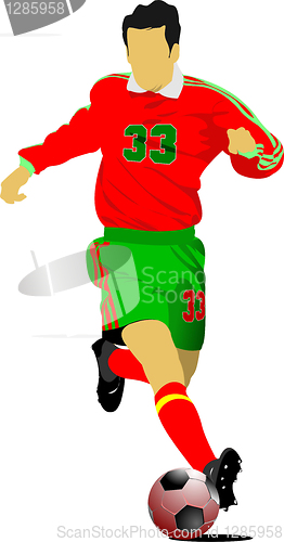 Image of Soccer players. Colored Vector illustration for designers