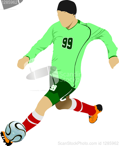 Image of Soccer players. Colored Vector illustration for designers