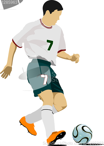 Image of Soccer players. Colored Vector illustration for designers