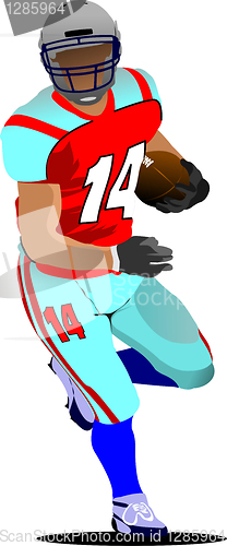 Image of American football player s silhouettes in action. Vector illustr