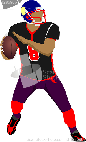 Image of American football player s silhouettes in action. Vector illustr