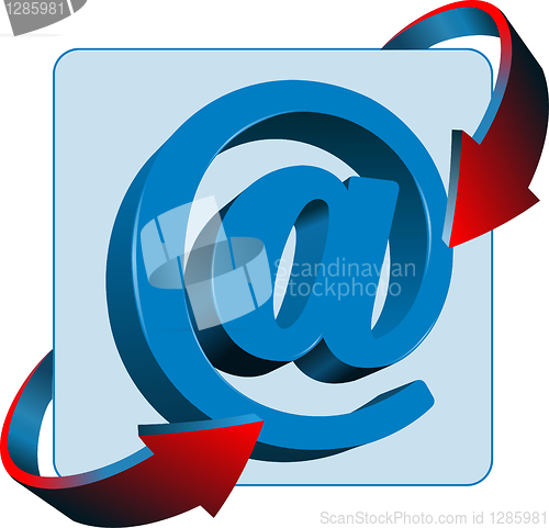 Image of At mail sign contact vector icon