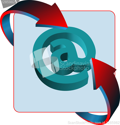 Image of At mail sign contact vector icon