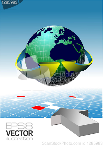 Image of World globe - editable vector illustration