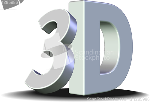 Image of Shiny 3D sign. 