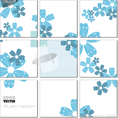 Image of Vector Illustration geometrical mosaic pattern in blue tones