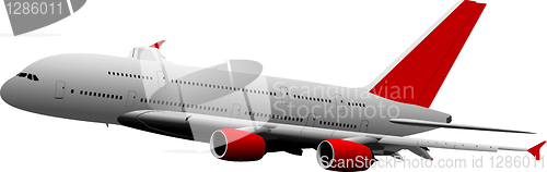 Image of Airplane in flight . Vector illustration for designers