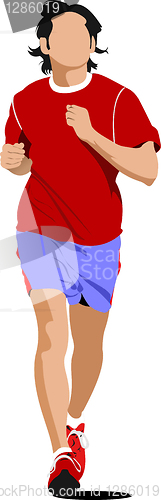 Image of The running people. Vector illustration