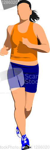 Image of The running people. Vector illustration