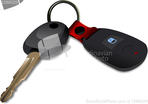 Image of Car key with remote control isolated over white background 