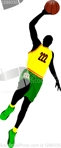 Image of Basketball players. Colored Vector illustration for designers