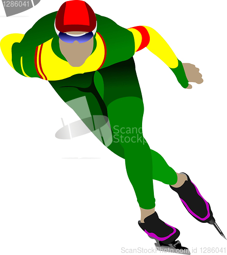 Image of Speed skating. Vector illustration