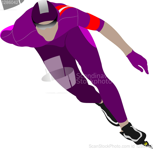 Image of Speed skating. Vector illustration