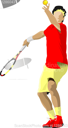 Image of Tennis player. Colored Vector illustration for designers