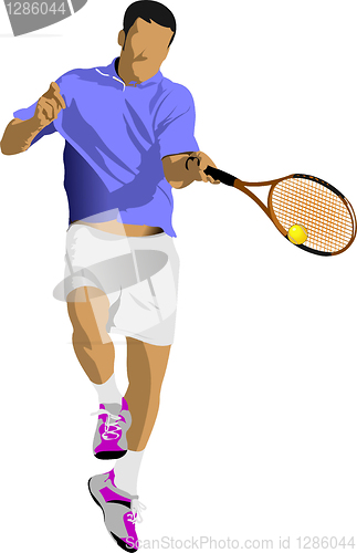 Image of Tennis player. Colored Vector illustration for designers