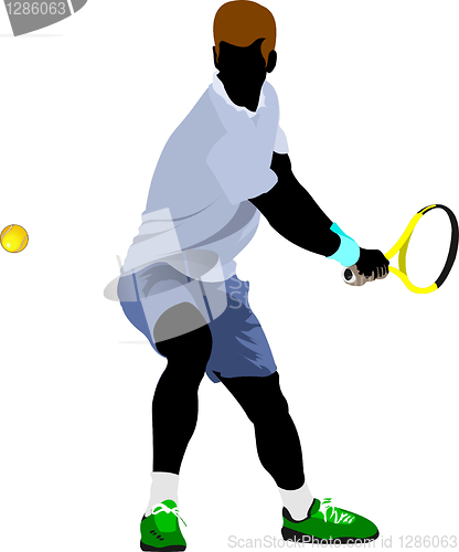 Image of Tennis player. Colored Vector illustration for designers