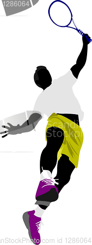 Image of Tennis player. Colored Vector illustration for designers