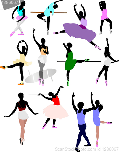 Image of Ballet dancer in action. Vector illustration