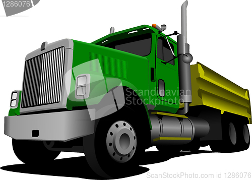 Image of Green Tipper isolated on white background vector illustration