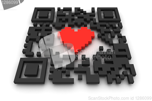Image of QR-code with heart