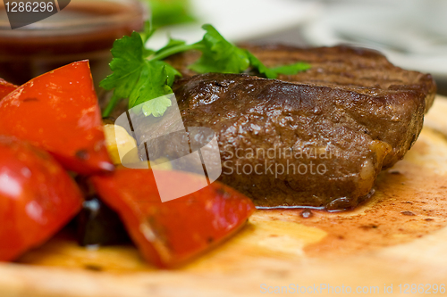 Image of Gourmet Meat - Steak in Restaurant Closeup