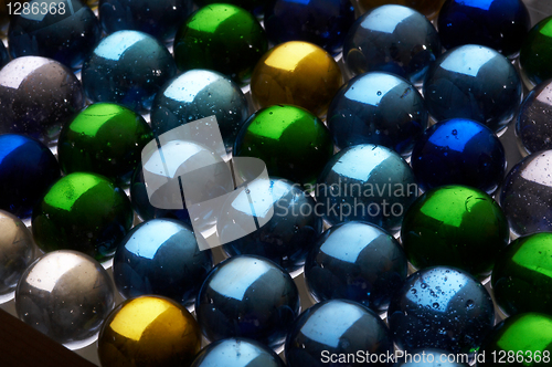 Image of Abstract background from glass colour spheres