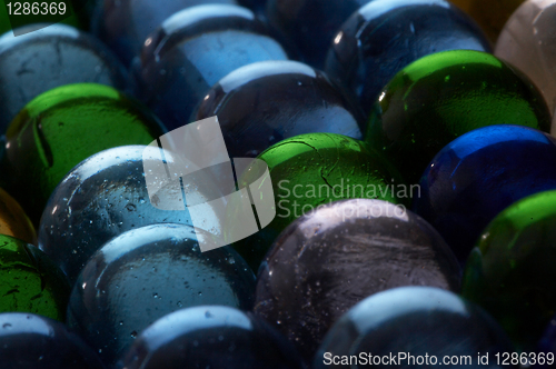 Image of Abstract background from glass colour spheres