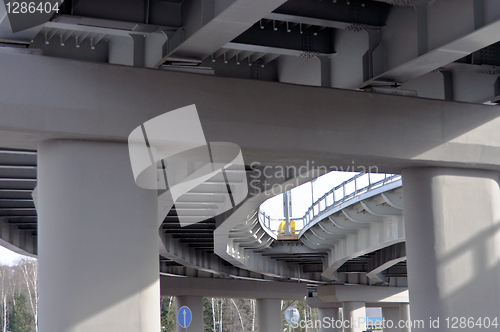 Image of automobile overpass. bottom view