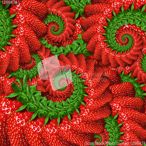 Image of background of ripe strawberry