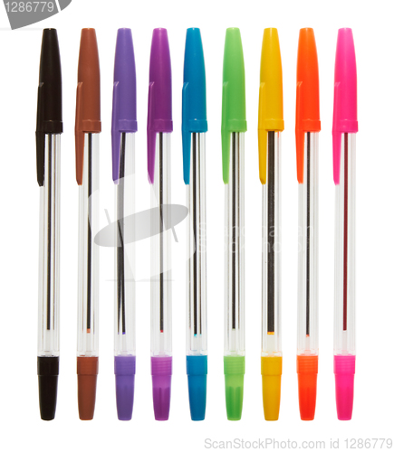 Image of color plastic ball-point pens